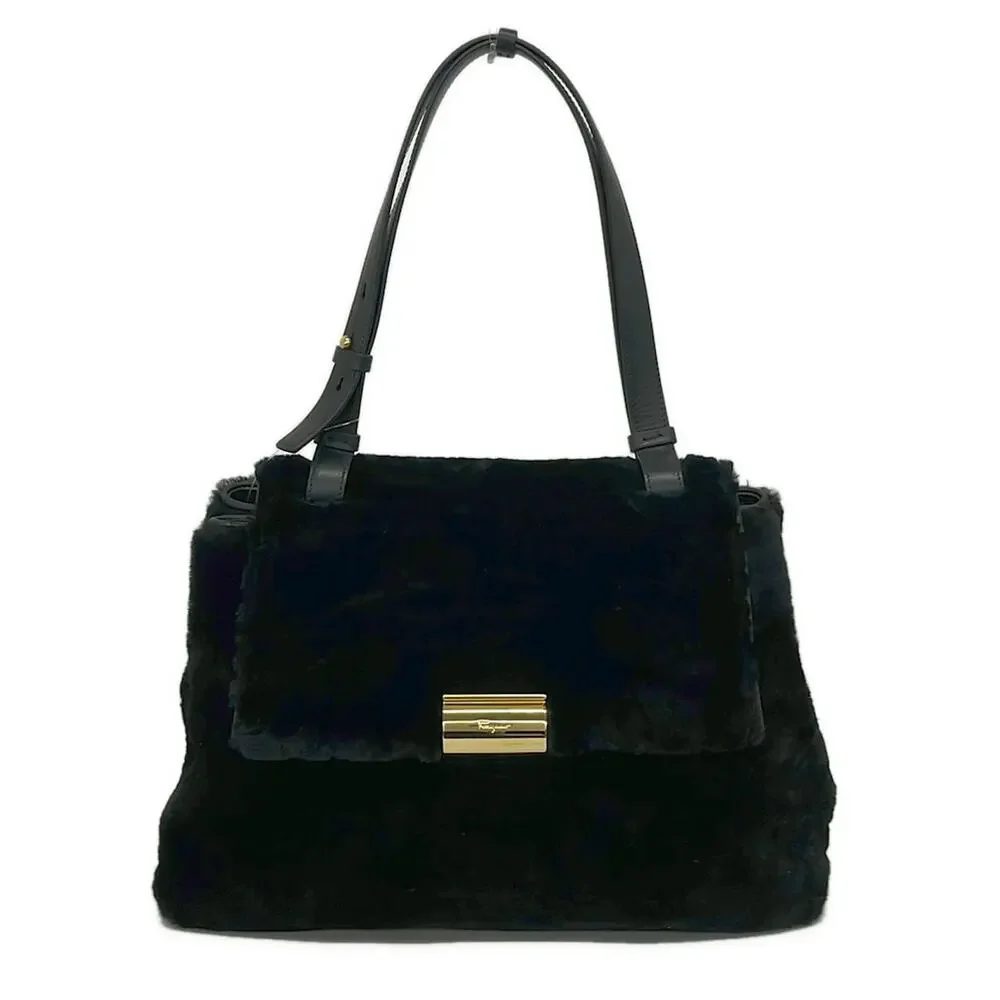 Salvatore Ferragamo Shoulder Bag Mouton Calf Leather